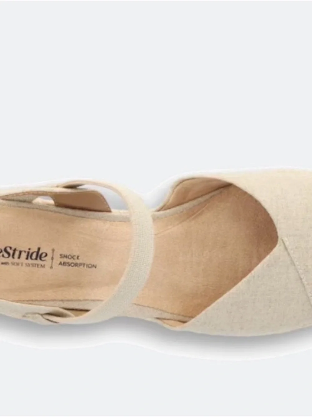 Lifestride Pillar Wedge Cream Espadrille Slingback Wedge Sandals